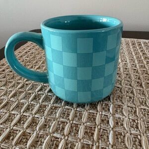 Aqua Checkered Mug - 18oz
